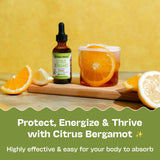 Citrus Bergamot Extract 25:1 Liquid Drops – Vegan, Gluten-Free – Comparable to Resveratrol and Berberine Supplement – 1000mg Bergamot Supplement for Heart Wellness and Metabolic Support (Citrus,60mL)