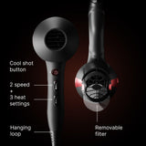 Diffuser Hair Dryer - Professional Ionic Hair Dryer with Powerful 2200W Motor for Quiet and Fast Drying - Negative Ions Reduce Frizz and Maintain Hair Health - Diffuser Attachment for Curly Hair