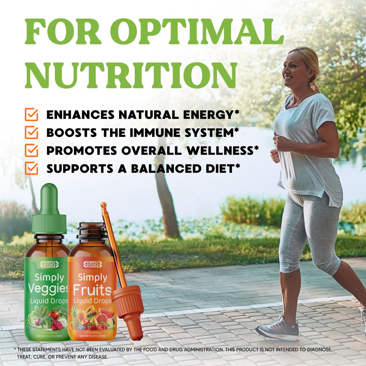 Simply Nature's Pledge - Fruit and Vegetable Supplements - Liquid Drops - Made with Whole Food Superfoods, Packed Vitamins & Minerals - Soy Free - Made in The USA