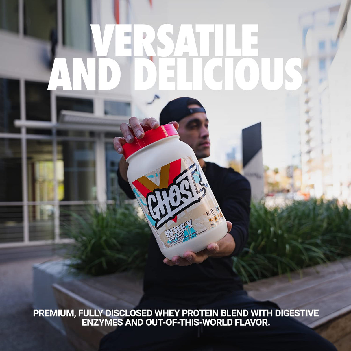 GHOST Whey Protein Powder, Peanut Butter Cereal Milk - 2LB Tub, 26G of Protein - Flavored Isolate, Concentrate & Hydrolyzed Whey Protein Blend - Post Workout Shakes - Soy & Gluten Free