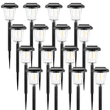 Ruboliy 16Pack Solar Outdoor Lights, Solar Landscape Lighting for Path Walkway Lawn Garden Yard Outside Décor, Black