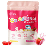 JUYIHEAL Colostrum Gummies, 1000 mg Grass Fed Colostrum Chews Colostrum Supplement for Gut Health, Hair Growth, Beauty, and Immune Support, Strawberry Flavor 60 Servings