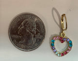 Earrings for Girls - 14k Gold-Plated Multi Color Rainbow Dangle Lever-back Earring - Hypoallergenic and Nickel Free For Sensitive Ears (Heart)