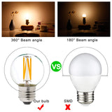 LiteHistory Dimmable g16.5 led Bulb 40W g16 1/2 led Edison Bulb 2700K 4W e26 Globe Light Bulbs for Ceiling Fan,Chandelier,Vanity Light Bulb AC120V 400lm 6Pack