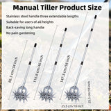 KLDOLLAR Rotary Cultivator, Hand Tiller Garden Tool with Sturdy Metal Tines
