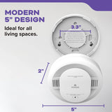 Kidde Smoke and Carbon Monoxide Detector, AA Battery Powered with LED Status Lights, 85 dB Alarm, 5 inches, 3-Pack