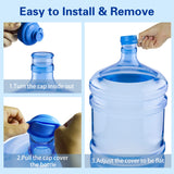 Gofriipai 3 and 5 Gallon Water Jug Cap, Silicone Reusable Replacement Cap, Non Spill Bottle Caps for 55mm Bottle Water Dispenser Caps - Pack of 10