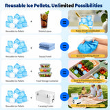 330 Pack Reusable Ice Cubes with Scoop, BPA-Free Refreezable Plastic, Slow-Melting, Fast Freeze 2H, for Whiskey Coffee Juice, Ice Bath, Coolers, Party Camping