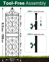 ARIFARO 78 inch Metal Garden Trellis for Climbing Plants, Pack of 2, Indoor/Outdoor Sturdy Decorative Plant Trellises for Potted Plants, House Plants, Climbing Vines, Floral Pattern