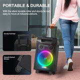 VeGue Karaoke Machine, Bluetooth Speaker PA System for Adults & Kids with 2 Wireless Microphones, 8'' Subwoofer, Wireless Singing Machine for Christmas Party, Wedding, Gathering(VS-0866)