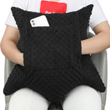 D. Cozy Star Shaped Hysterectomy Pillow with 2 Pockets for Abdominal Surgery Hysterectomy Recovery Must Haves Products Gifts Tummy Pillow with Hands Placement Pouch Minky Dot Black