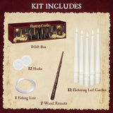 Halloween Decorations - Floating Candles with Wand - 12 Pcs Magic Flickering Warm Light Flameless Floating LED Candle Christmas Decor - Stocking Stuffers for Indoor Classroom Bedroom Party