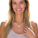 Wine Wear Chunky Gold Chain Necklace for Women, Link Charm Necklace with Toggle Clasp, Statement Layering Jewelry
