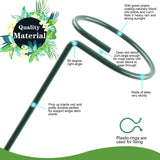 HiGift 10 Pack 17 inches Plant Support Plant Stakes with 20 Pcs Plant Clips, Metal Garden Single Stem Flower Support Stick Plant Cage Support Ring for Amaryllis Orchid Peony Rose Tomato