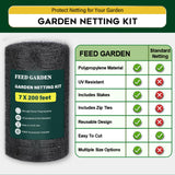 FEED GARDEN Deer Netting Deer Fence Netting, 7 x 200 Feet for Garden Protection Reusable Protective for Plants Fruit Trees Vegetables Against Birds and Other Animal
