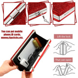 Kigeli 4 Pcs Women Rhinestone Clutch Purse Bling Jewelry Set,Red