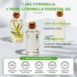 HIQILI 16 Fl Oz Citronella Oil for Homemade Sprays, Add to Diffuser, 100% Pure and Natural Undiluted