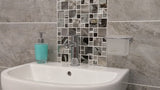 Glass Saturn-Mosaic Modular Silver Tile Jupiter Bathroom Kitchen 300x300mm