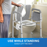 Sliq Toilet Seat Risers for Seniors, FSA HSA Raised Handicap Toilet Seat with Handles Over Toilet, High Capacity Toilet Riser with Handles for Elderly Adults, Handicap, and Pregnant