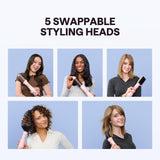 Blow Dryer Brush Set, Wavytalk Air Sculpt 5-in-1 Hot Air Brush Set | Multi Hair Styler for Salon Blowouts, Volumizing, and Straightening, Sleek Frizz-Free for Every Hair Type, Pink