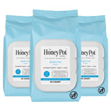 The Honey Pot Company - Feminine Wipes - Daily PH Balancing, Fragrance & Sulfate Free Wipes for Intimate Parts, Body, or Face - Hygiene Products - Sensitive 30 ct (Pack 3)