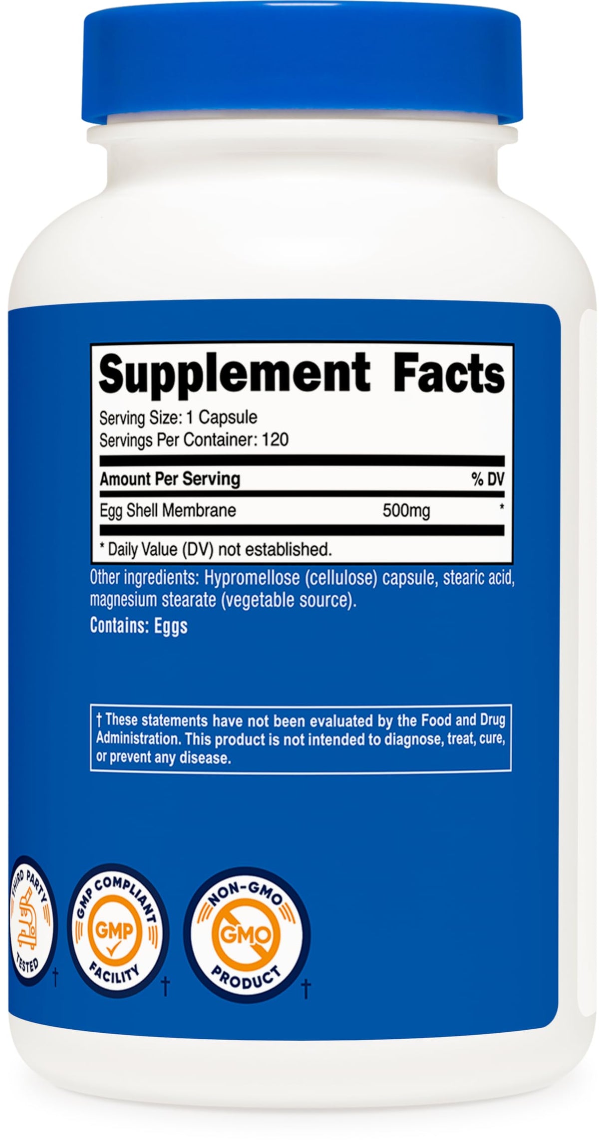 Nutricost Egg Shell Membrane, 500 MG Per Serving, 120 Capsules - GMO Free, Gluten Free