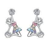 Girls's Cheerleader Earrings Stud Gifts,Sport Cheerleader Jewelry Cheer Accessories Birthday Gifts for Cheerleading Lovers