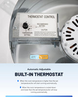 iLiving ILG8G14-12T Automatic Gable Mount Attic Ventilator Fan with Adjustable Thermostat, 2.85 Amp, 2339 CFM, Single-Speed