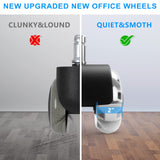 Office Chair Caster Wheels (Set of 5),Heavy-Duty Chair Wheels Support 2200lbs,Mute Rubber Chair Casters for Hardwood Floors and Carpet,2 Inch Universal Fit (Black)