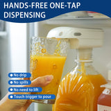Automatic Drink Dispenser Hands-Free Beverage Milk Dispenser for Fridge Gallon USB Rechargeable Spill-Proof Design for Home Kitchen Parties
