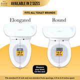 Bath Royale Round Toilet Seat Replacement with Cover BR500-01 Slow Close, Heavy Duty Sturdy, Stain-Resistant, No Jiggle and Easy to Clean, Fits All Toilet Brands, Executive Series - Biscuit/Linen,