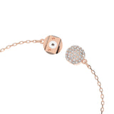 Swarovski Dazzling Swan Collection Women's Bracelet, Pink and White Crystals with Rose-Gold Tone Plated Chain, Magnetic Closure