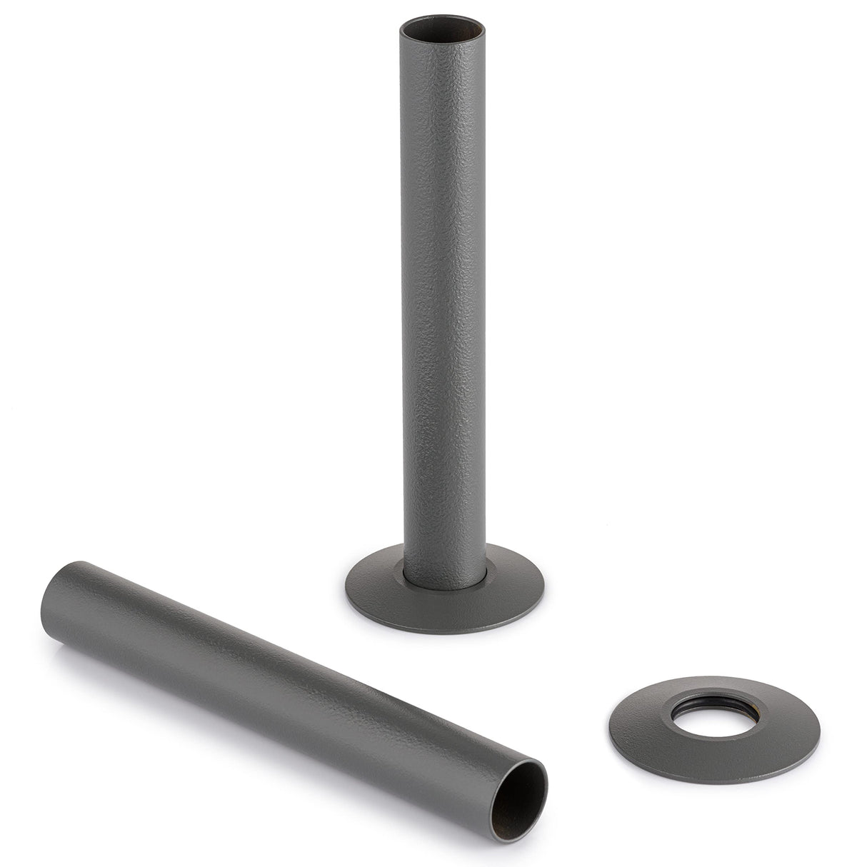 Sandy Beach Anthracite Radiator Pipe Covers - Anthracite TRV Thermostatic Radiator Valve Pipe Cover, Radiator Pipe Covers Anthracite Grey Pipe Sleeves & Collars, Anthracite Pipe Covers (130mm x 18mm)