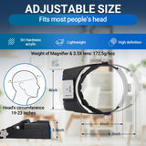 YOCTOSUN Headband Magnifying Glass with Light, Rechargeable Magnifying Glasses for Close Work, 1.5X-3.5X Head Magnifier with 4 Lenses, Hands Free Magnifier Glass Visor for Jewelers, Crafts, Hobby