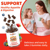 Appetite Booster Gummies for Kids Adults: Appetite Support Supplement with Bromelain Hawthorn Zinc Vitamin B12 for Healthy Digestive & Nutritional Balance, Sugar Free Mixed Fruit Flavor Vegan 30 Days