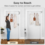 Optish Door Hooks for Hanging, Over The Door Towel Racks for Bathroom, Coat Rack Door Towel Hanger Towel Hooks (2Pack, White, Fit 1-3/4" Doors)