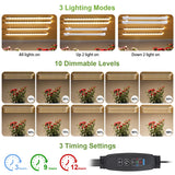 8.6'' LED Grow Light Strips, Full Spectrum 3500K Grow Lights for Indoor Plants, 4 Head with 3/9/12H Timer, 10 Dimmable Levels, Suitable for Seedling, Succulent, Plant Shelf and Greenhouse, 1-Pack