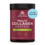 Ancient Nutrition Collagen Powder Protein, Multi Collagen Protein, Cucumber Lime, Hydrolyzed Collagen Peptides Supports Skin and Nails, Joint Supplement, 18.6oz