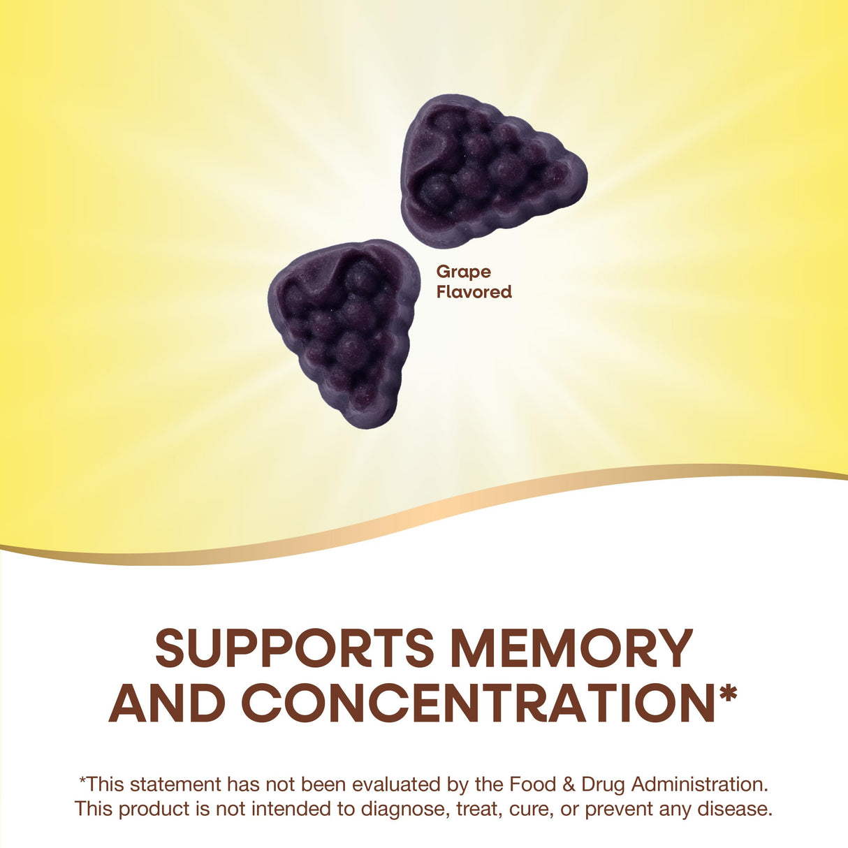Nature's Way Brain Fuel, Supports Memory and Concentration*, Clinically Studied Cognigrape®, 60 Gummies, Grape Flavored