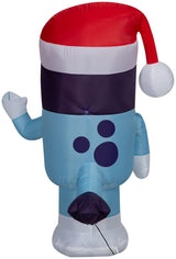 Gemmy Bluey Christmas Airblown Inflatable in Santa Hat Bluey, 3.5 ft Tall, Blue