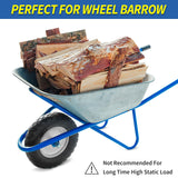 4.80/4.00-8" Wheelbarrow Tire, 16" Flat-Free Solid Tire and Wheel, 3-6" Centered Hub, 5/8" & 3/4" Bearing, For Broadcast Spreader Garden Wagon Cart Trolley Dolly (1 Pack)