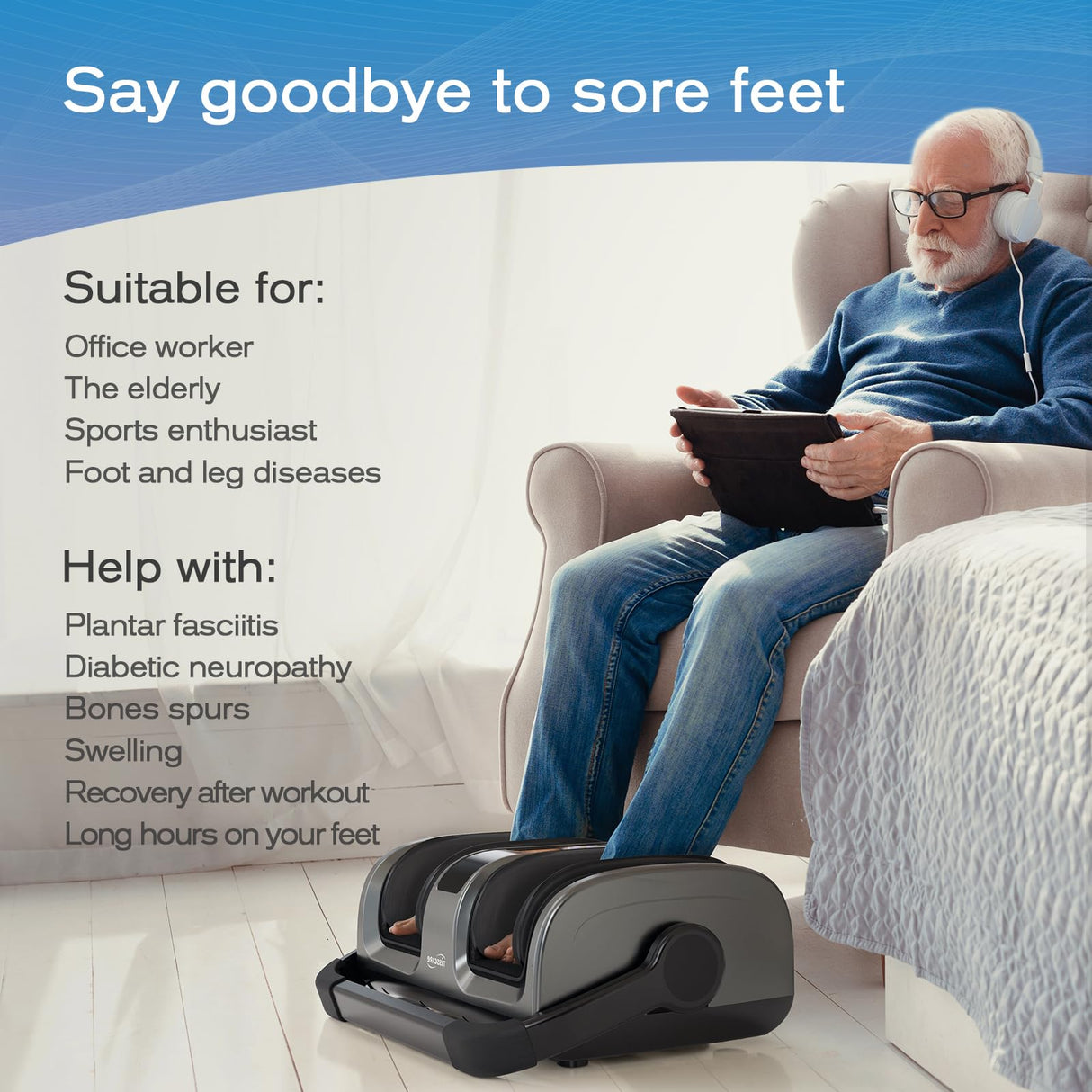 TISSCARE Foot Massager with Heat: FSA HSA Eligible Shiatsu Foot Massager for Plantar Fasciitis,Neuropathy, Circulation and Pain Relief for Foot Calf Gifts for Women and Men