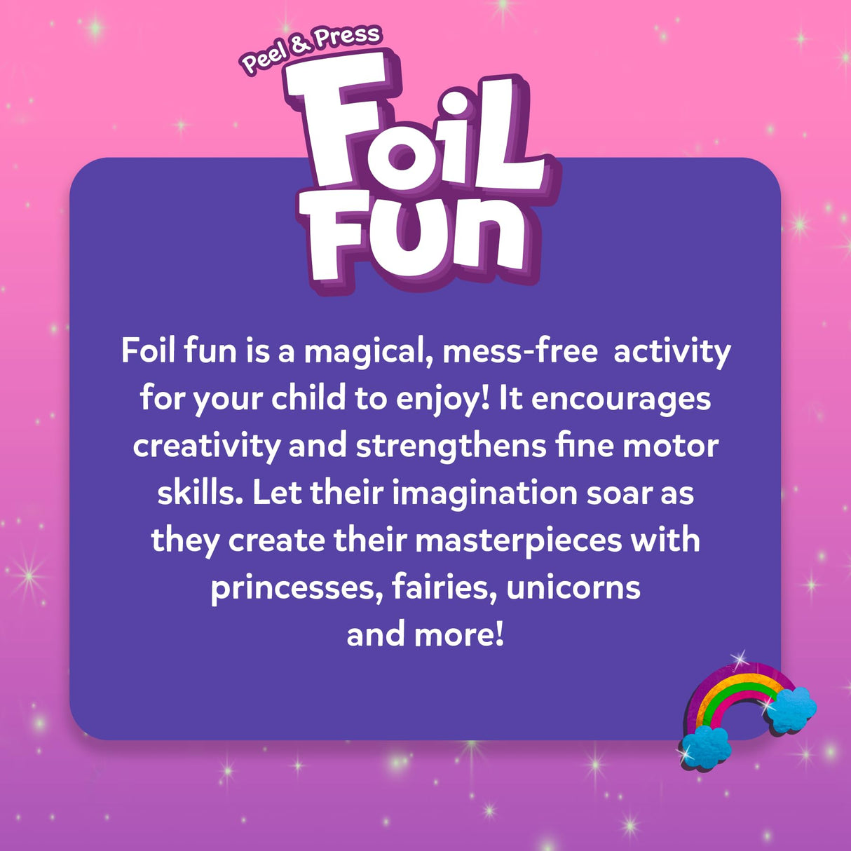 Skillmatics Foil Fun - Unicorns & Princesses, No Mess Art for Kids, Craft Kits & Christmas Fun Supplies, DIY Creative Activity, Travel Toys, Gifts for Ages 4, 5, 6, 7, 8, 9