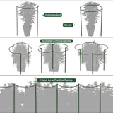 FEED GARDEN 8 Pack Peony Cages and Supports, Plant Support Stakes for Outdoor & Indoor Plants, 10" W x 16" H Half Round Garden Plant Support Rings for Peonies, Hydrangeas, Roses, Dahlias