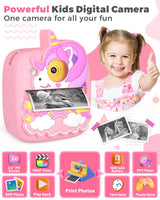 YTETCN Instant Print Camera for Kids 3-12 Years - Kids Camera with 32G SD Card & 3 Rolls Paper, 48MP Photo & 1080P Video, Christmas Birthday Gifts for Toddler Girls Boys