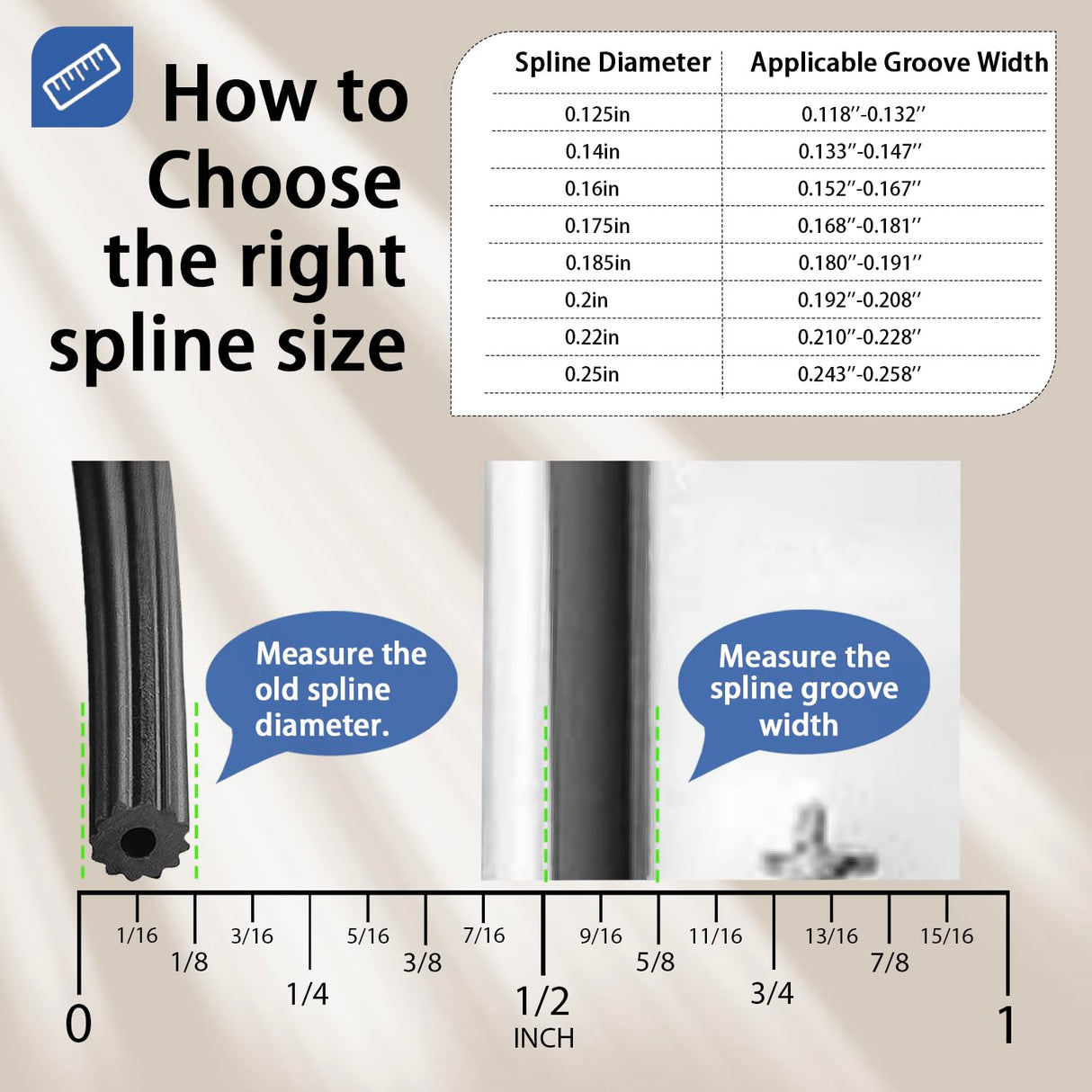 Lussgucc Window Screen Spline, 0.175" x 100' Replacement Round Black Window Screen Retainer Spline, Window Screen Repair