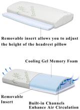 InteVision Foam Bed Wedge Pillow (26" x 25" x 7.5") and Headrest Set, 2" Memory Foam Top - Helps Relief from Acid Reflux, Post Surgery, Snoring