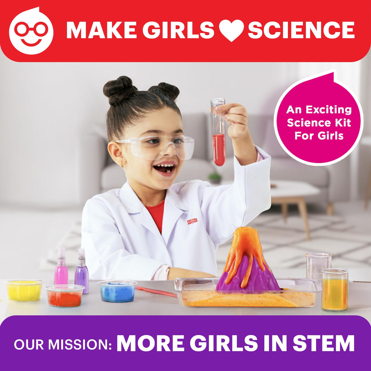 Doctor Jupiter Girls' First Science Experiments Kit for Kids Ages 4+