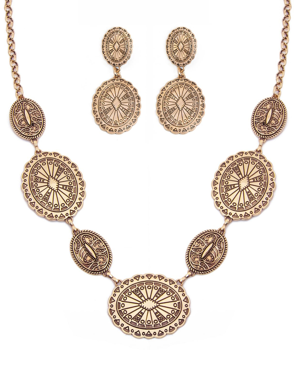 TOPACC Western Jewelry Set for Women Metal Vintage Western Necklace with Earrings Cowgirl Jewelry‌ for Country Concert Outfit