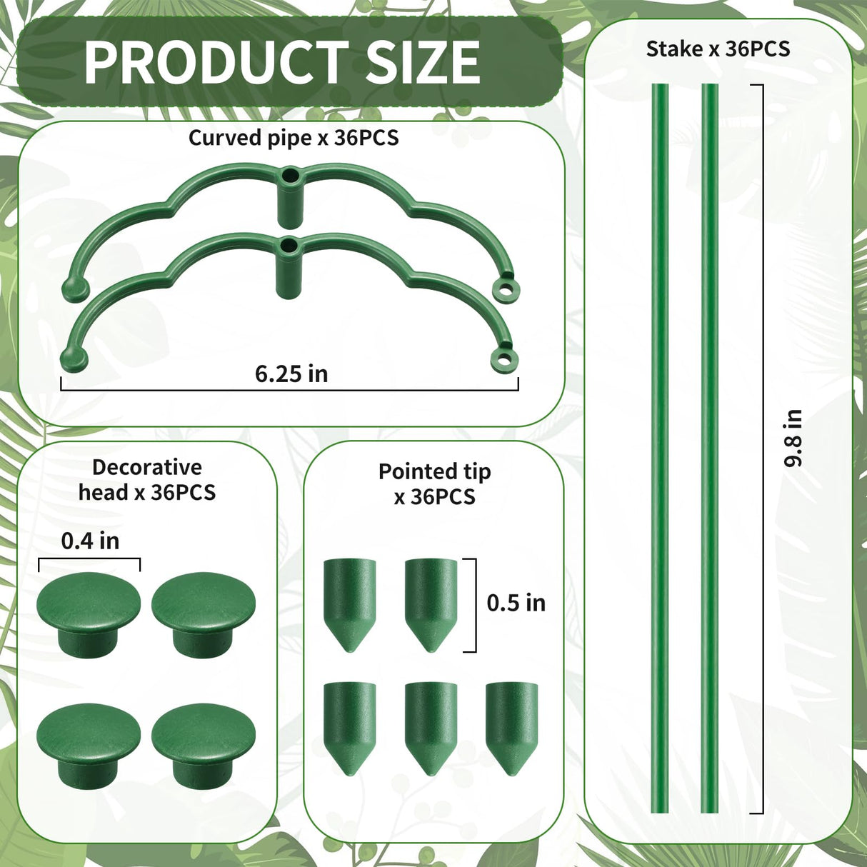 Moiggonoy 36 Pack Plant Support Stakes Sets - Versatile Plant Cages, Stackable Garden Flower Support， Small Plant Stakes for Indoor Plants,Tomato,Monstera, Peony, Hydrangea, Climbing Plants